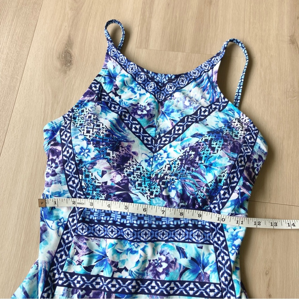 Tommy Bahama One Piece Swimsuit Blue Purple Floral size 8 - Picture 4 of 10